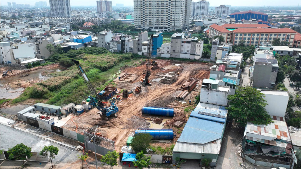 Toàn cảnh giai đoạn thi công móng cọc và xử lý nền đất